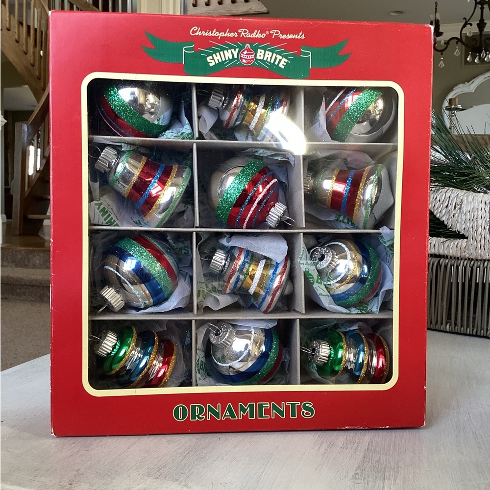 Christopher Radko Shiny Brite Striped Ornaments